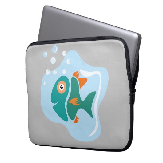Funny Stylish Fish Laptopschutzhülle (Vorderseite Links)