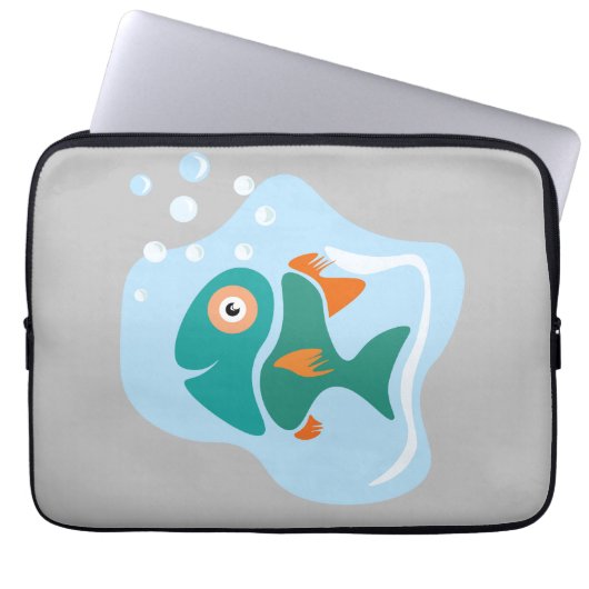 Funny Stylish Fish Laptopschutzhülle (Vorderseite)