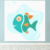 Funny Stylish Fish Leinwanddruck (Insitu (Holzboden))