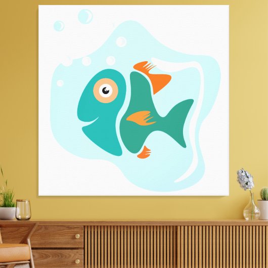 Funny Stylish Fish Leinwanddruck (Insitu (Wohnzimmer))