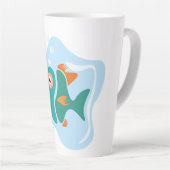 Funny Stylish Fish Milchtasse (Rechte Ecke)