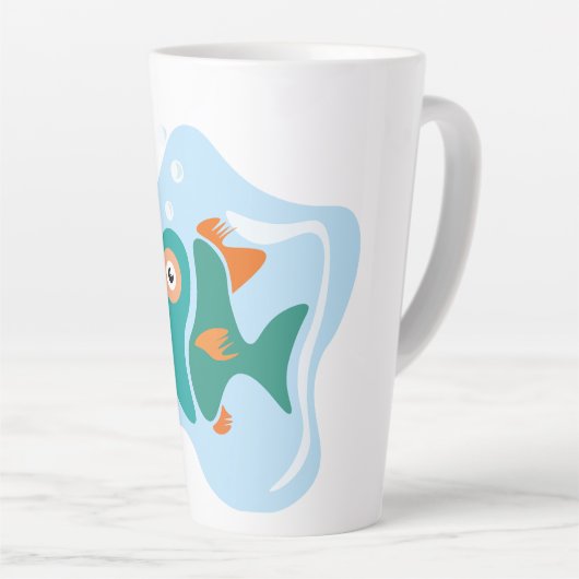Funny Stylish Fish Milchtasse (Rechte Ecke)