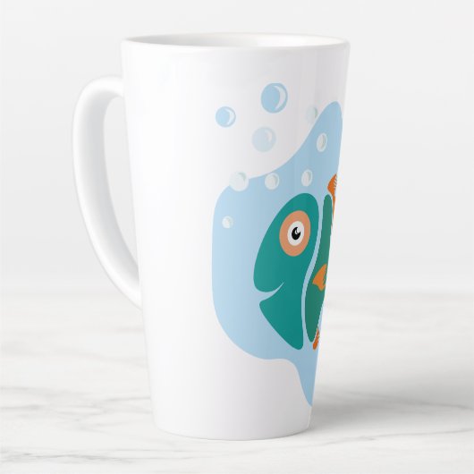 Funny Stylish Fish Milchtasse (Linke Ecke)