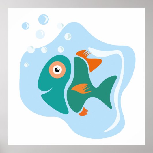Funny Stylish Fish Poster (Vorne)