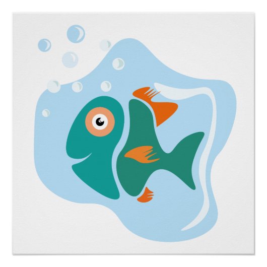 Funny Stylish Fish Poster (Vorderseite)