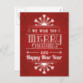 Funny stylish Retro Frohe Weihnachtsgrüße Feiertagspostkarte (Vorne/Hinten)