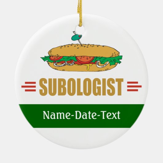 Funny Submarine Sandwich Keramikornament (Hinten)