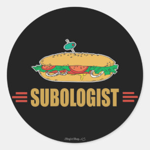 Funny Submarine Sandwich Runder Aufkleber