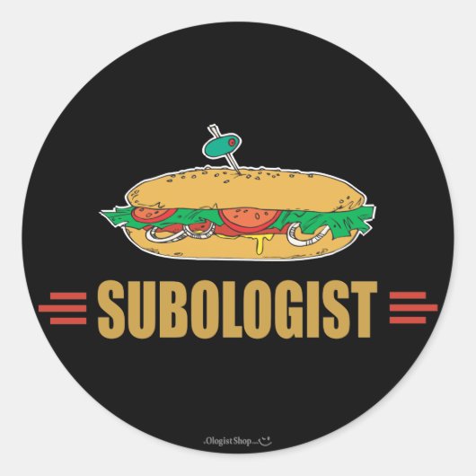 Funny Submarine Sandwich Runder Aufkleber (Vorderseite)