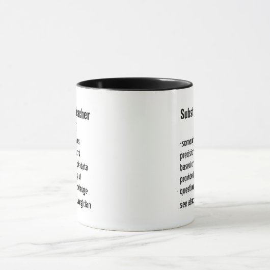Funny Substitut Teacher Definition Geschenke Tasse (Zentrum)
