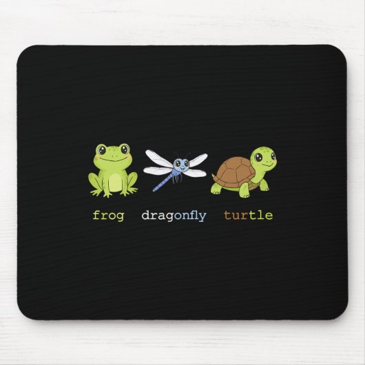 Funny Subtle Political Frog Dragonfly Turtle Resis Mousepad (Vorne)