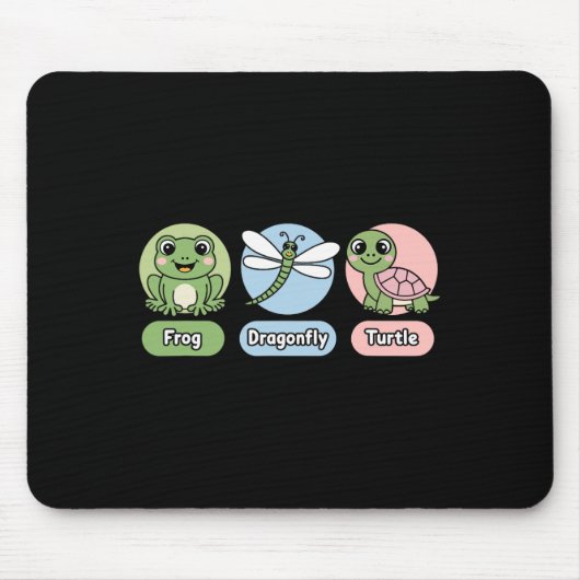 Funny Subtle Political Humor Frog Dragonfly Turtle Mousepad (Vorne)