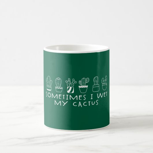 Funny Succulent Cactus, manchmal nasse ich meinen  Kaffeetasse (Mittel)