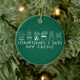 Funny Succulent Cactus, manchmal nasse ich meinen  Keramik Ornament