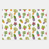 Funny Succulent Cactus Wrapping Paper Set Geschenkpapier Set (Vorderseite)