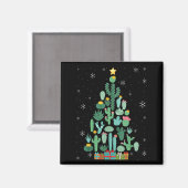 Funny Succulent Christmas Tree Cactus Gardener Magnet (Vorderseite/Rückseite)