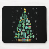 Funny Succulent Christmas Tree Cactus Gardener Mousepad (Vorne)