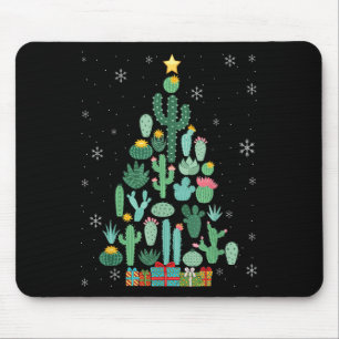 Funny Succulent Christmas Tree Cactus Gardener Mousepad