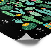 Funny Succulent Christmas Tree Cactus Gardener Poster (Ecke)