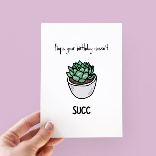 Funny Succulent Pub Birthday Card