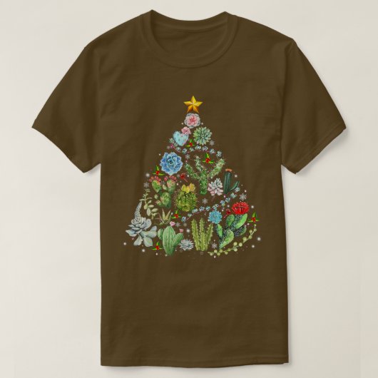 Funny Succulent Weihnachtsbaum Cactus Gardener Xma T-Shirt (Design vorne)