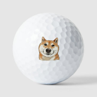 Funny "Such Silly Very Wow" Shiba Inu Doge MemeArt Golfball