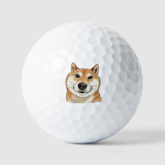 Funny "Such Silly Very Wow" Shiba Inu Doge MemeArt Golfball (Vorderseite)