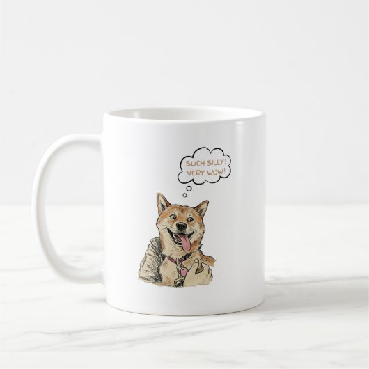 Funny "Such Silly Very Wow" Shiba Inu Doge MemeArt Kaffeetasse (Links)