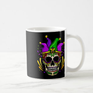 Funny Sugar Skull Mardi Gras Party Apparel Men Wom Kaffeetasse
