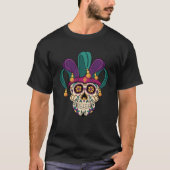 Funny Sugar Skull Mardi Gras Party Apparel Men Wom T-Shirt (Vorderseite)