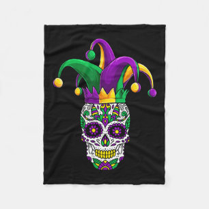 Funny Sugar Skull Mardi Gras Party Bekleidung Fleecedecke