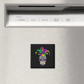 Funny Sugar Skull Mardi Gras Party Bekleidung Magnet (In Situ (Geschirrspüler))