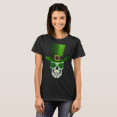 Funny Sugar Skull Saint Patricks Day of Dead T-Shirt (Vorne ganz)