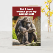 Funny Sulking Schimpanse - Will nicht, aufzuwachse Karte (Gelbe Blume)