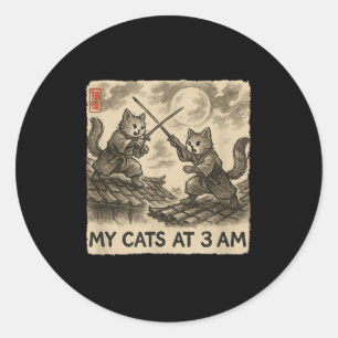 Funny Sumi-e Kawaii Tinte zum Malen japanischer me Runder Aufkleber