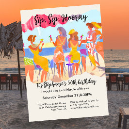 Funny Summer Beach Cocktail Frauen's 50. Geburtsta Einladung