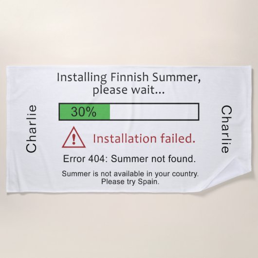 Funny Summer Beach Handtuch (Vorderseite)