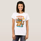 Funny Summer Cat T - Shirt (Vorne ganz)