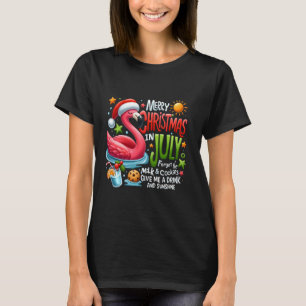 Funny Summer Christmas Flamingo frohe Weihnachten T-Shirt