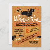 Funny Summer Cookie Hühner GRILLEN Retro 60er Mode Einladung (Vorderseite)