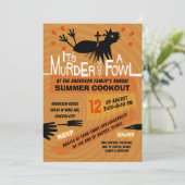 Funny Summer Cookie Hühner GRILLEN Retro 60er Mode Einladung (Stehend Vorderseite)