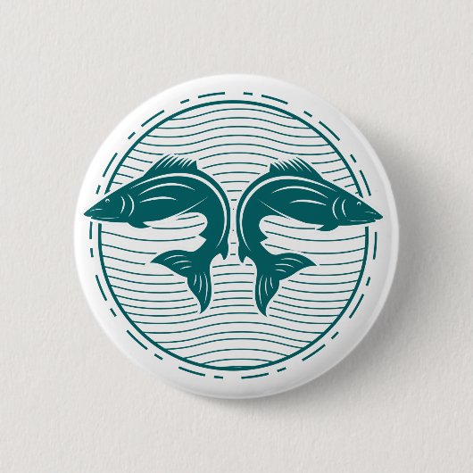 Funny Summer Fishing Button (Vorderseite)