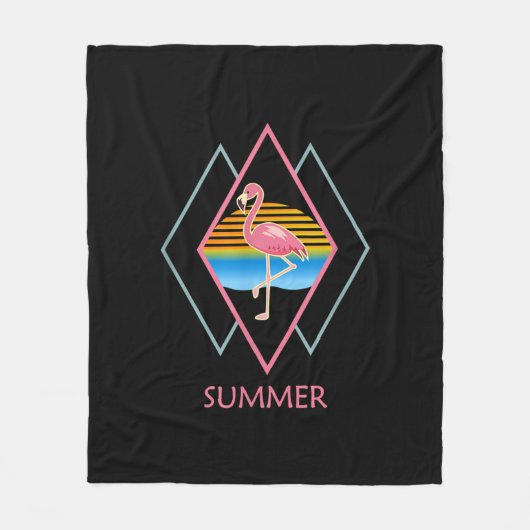Funny Summer Flamingo | Niedlich Flamingo Lover Fleecedecke (Vorderseite)
