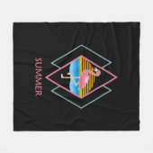 Funny Summer Flamingo | Niedlich Flamingo Lover Fleecedecke (Vorderseite (Horizontal))