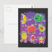 Funny Summer Fruits Gesunde Ernährung Sport Lover Postkarte (Vorne/Hinten)