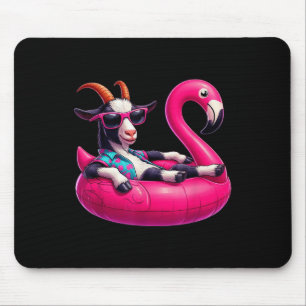 Funny Summer Goat Pink Pool Party Hawaiian Sommer Mousepad