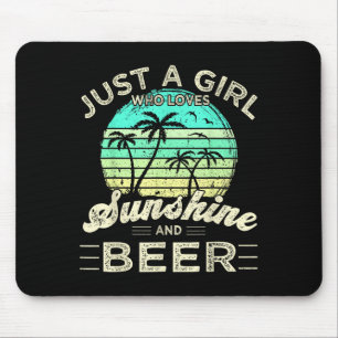 Funny Summer Palm Just A Girl Lieben Sonnenschein Mousepad