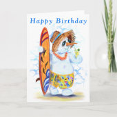 Funny Summer Snowman Surfer Drinks Frische Cocktai Karte (Vorderseite)