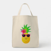 Funny Summer Tropical Pineapse Tragetasche (Rückseite)