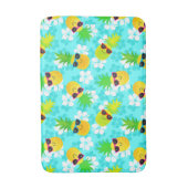 Funny Summer Tropical Pineapses Badematte (Vorderseite Vertikal)